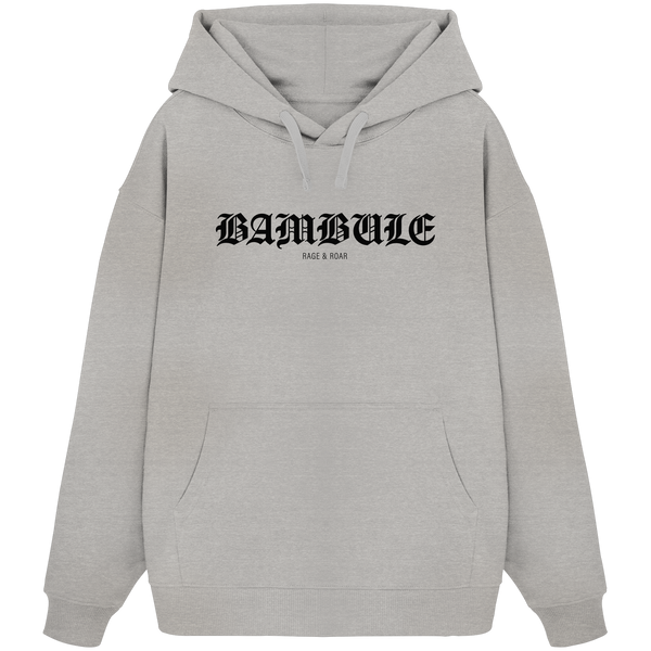 RIOT//GROUNDS "BAMBULE RAGE & ROAR" Girls Organic Oversize Kapuzenpullover heather grey