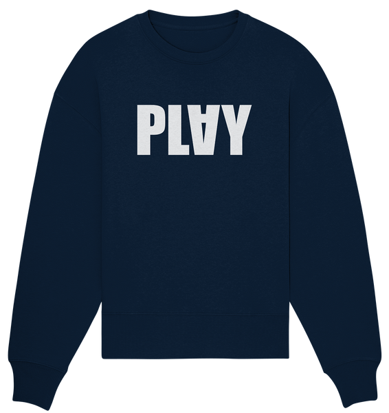 N.O.S.W. BLOCK Teamsport Sweater "PLAY" Girls Organic Oversize Sweatshirt navy