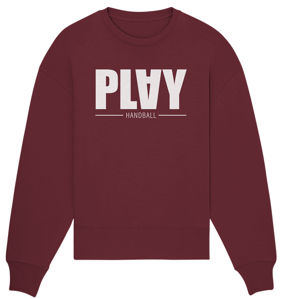 N.O.S.W. BLOCK Handball Oversize Sweatshirt „PLAY HANDBALL“ – burgundy