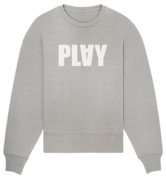 N.O.S.W. BLOCK Teamsport Sweater "PLAY" Girls Organic Oversize Sweatshirt heather grau