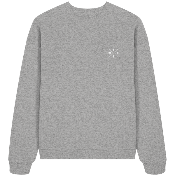 Gegen Rechts Sweater "HANDBALLFANS GEGEN RECHTS" beidseitig bedrucktes Organic Oversize Sweatshirt heather grey front