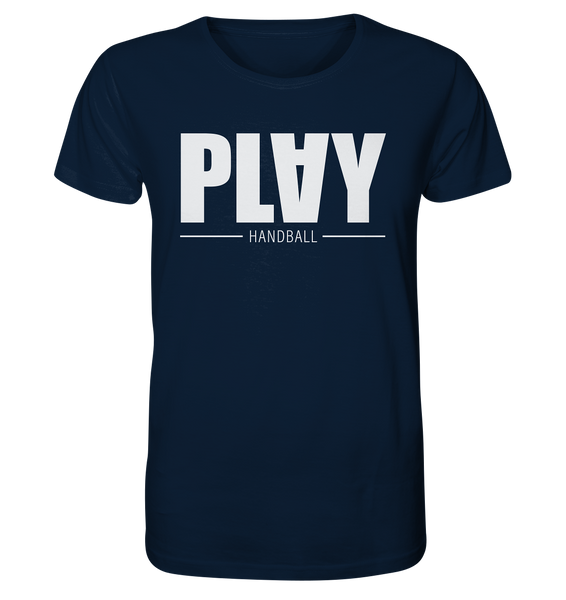 N.O.S.W. BLOCK Fanblock Shirt "PLAY HANDBALL" Männer Organic T-Shirt navy