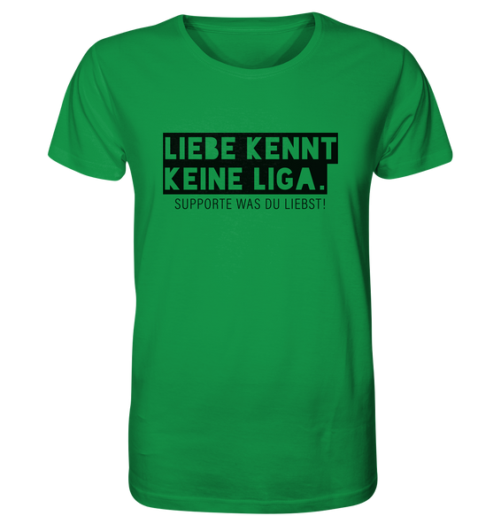 Fanblock Shirt "LIEBE KENNT KEINE LIGA." Männer Organic Rundhals T-Shirt (100% Bio-Baumwolle)