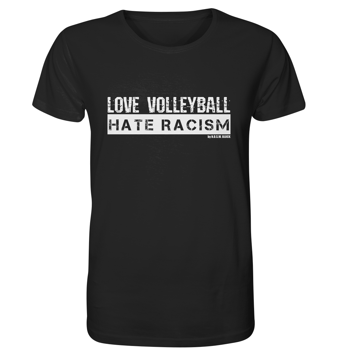 Gegen Rechts Shirt "LOVE VOLLEYBALL HATE RACISM" Männer Organic T-Shirt (100% Bio-Baumwolle)