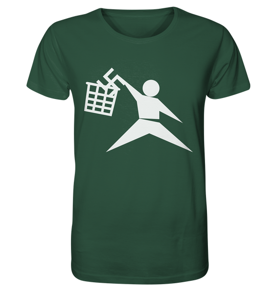 N.O.S.W. BLOCK Gegen Rechts T-Shirt "ANTI-FASCIST BASKETBALL" Männer Organic Rundhals T-Shirt dunkelgrün