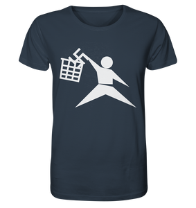 N.O.S.W. BLOCK Gegen Rechts T-Shirt "ANTI-FASCIST BASKETBALL" Männer Organic Rundhals T-Shirt India Ink Grey