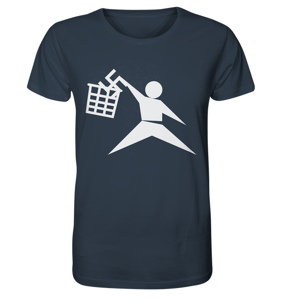 N.O.S.W. BLOCK Gegen Rechts T-Shirt "ANTI-FASCIST BASKETBALL" Männer Organic Rundhals T-Shirt India Ink Grey