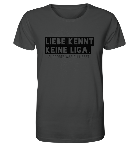 N.O.S.W. BLOCK Fanblock Shirt "LIEBE KENNT KEINE LIGA." Männer Organic Rundhals T-Shirt anthrazit