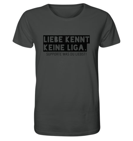 N.O.S.W. BLOCK Fanblock Shirt "LIEBE KENNT KEINE LIGA." Männer Organic Rundhals T-Shirt anthrazit