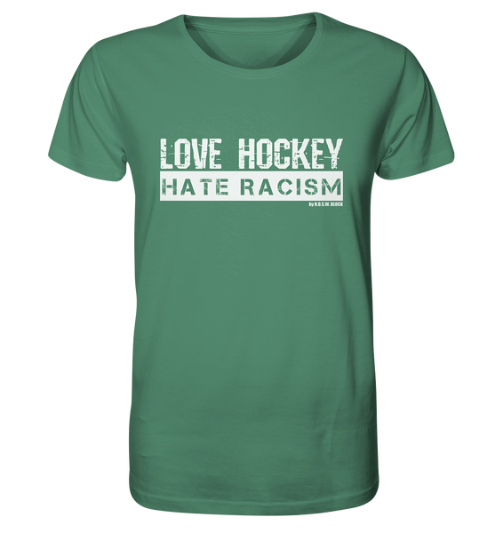 Gegen Rechts Shirt "LOVE HOCKEY HATE RACISM" Männer Organic T-Shirt green bay