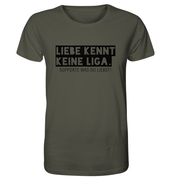 N.O.S.W. BLOCK Fanblock Shirt "LIEBE KENNT KEINE LIGA." Männer Organic Rundhals T-Shirt khaki