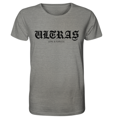RIOT//GROUNDS Shirt "ULTRAS LOYAL & FEARLESS" Organic T-Shirt mid heather grey