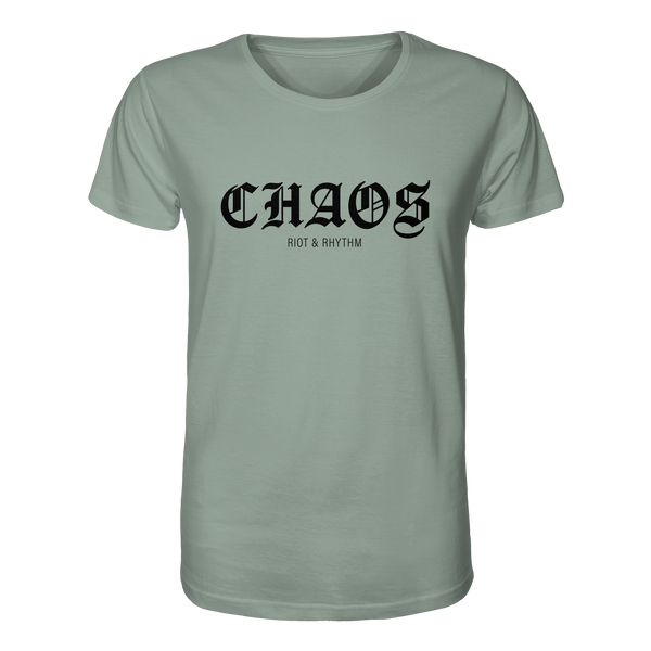 RIOT//GROUNDS Shirt "CHAOS RIOT & RHYTHM" Organic T-Shirt aloe