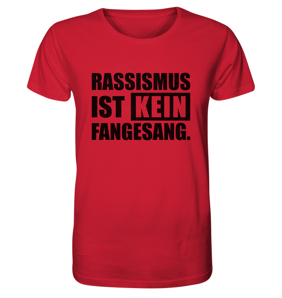 N.O.S.W. BLOCK Fanblock T-Shirt „RASSISMUS IST KEIN FANGESANG.“ – schwarzer Druck