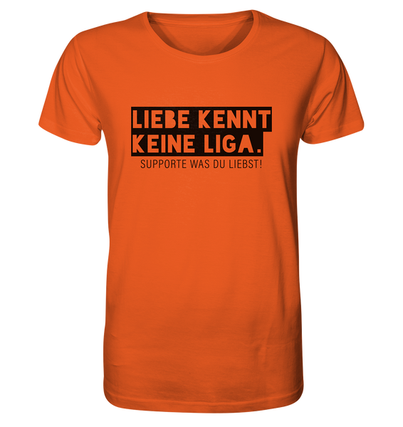 N.O.S.W. BLOCK Fanblock Shirt "LIEBE KENNT KEINE LIGA." Männer Organic Rundhals T-Shirt orange