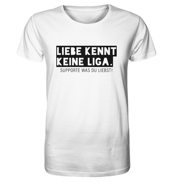 N.O.S.W. BLOCK Fanblock Shirt "LIEBE KENNT KEINE LIGA." Männer Organic Rundhals T-Shirt weiss