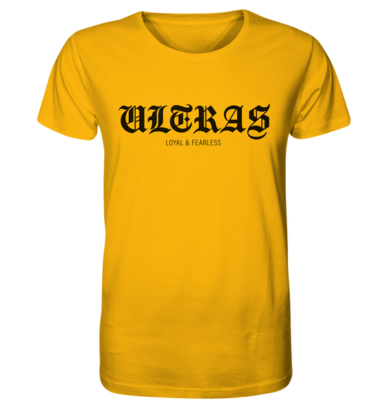 RIOT//GROUNDS Shirt "ULTRAS LOYAL & FEARLESS" Organic T-Shirt spectra yellow