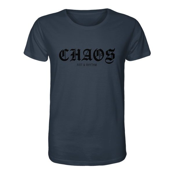 RIOT//GROUNDS Shirt "CHAOS RIOT & RHYTHM" Organic T-Shirt india ink grey