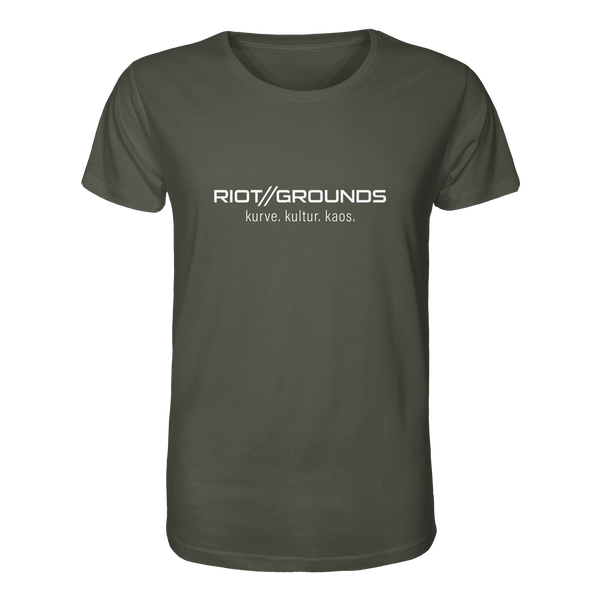 RIOT//GROUNDS Shirt "RIOT//GROUNDS kurve. kulture. kaos." Organic T-Shirt khaki