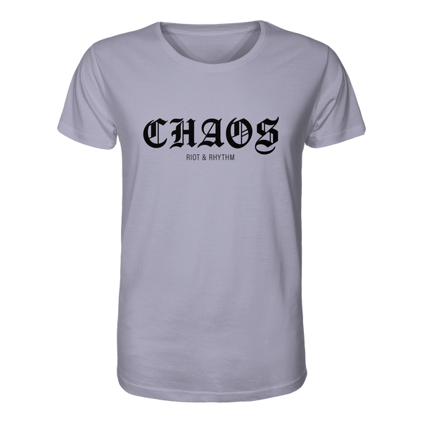 RIOT//GROUNDS Shirt "CHAOS RIOT & RHYTHM" Organic T-Shirt lavender