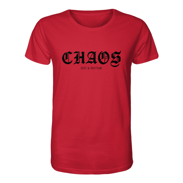 RIOT//GROUNDS Shirt "CHAOS RIOT & RHYTHM" Organic T-Shirt red