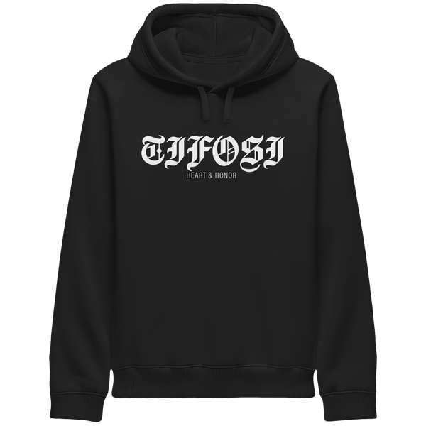 RIOT//GROUNDS Hoodie "TIFOSI HEART & HONOR" Organic Side Pocket Kapuzenpullover black