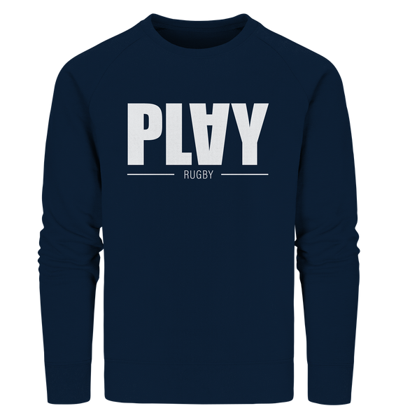 N.O.S.W. BLOCK Fanblock Sweater "PLAY RUGBY" Männer Organic Sweatshirt navy