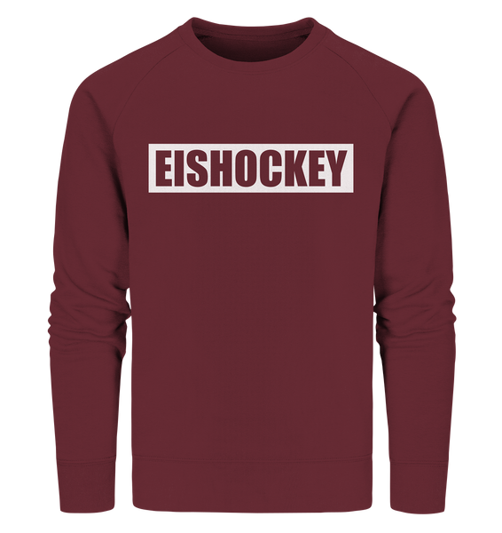 N.O.S.W. BLOCK Teamsport Sweater "EISHOCKEY" Männer Organic Sweatshirt weinrot