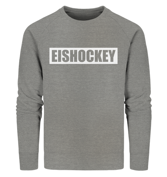 N.O.S.W. BLOCK Teamsport Sweater "EISHOCKEY" Männer Organic Sweatshirt mid heather grau