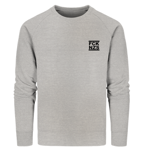 N.O.S.W. BLOCK Gegen Rechts Sweater "FCK NZS" beidseitig bedrucktes Männer Organic Sweatshirt heather grau
