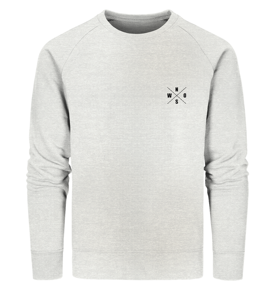 N.O.S.W. BLOCK Fanblock Sweater "FROM FATHER TO SON" Männer Organic Sweatshirt creme heather grau
