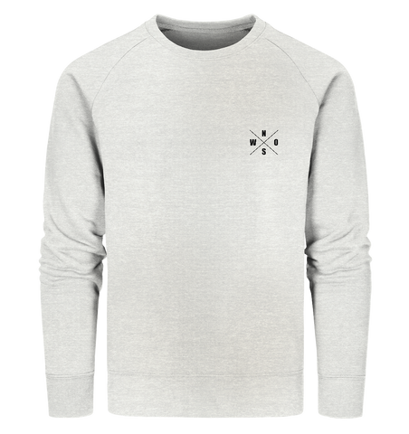 N.O.S.W. BLOCK Fanblock Sweater "FROM FATHER TO SON" Männer Organic Sweatshirt creme heather grau