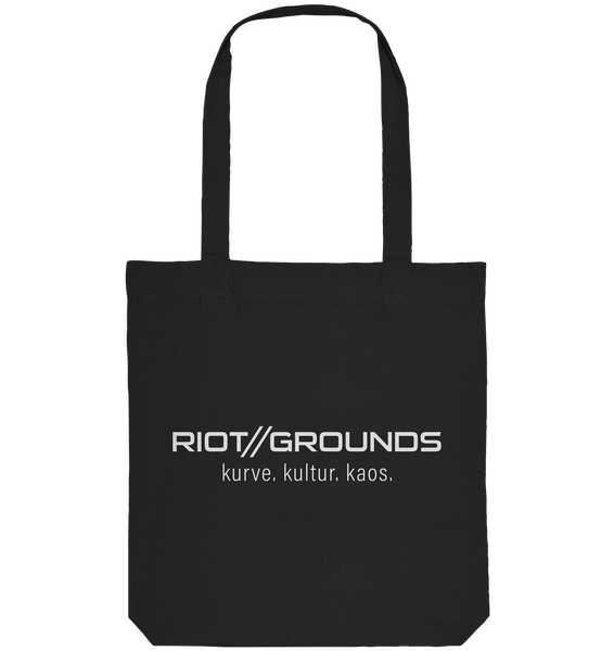 RIOT//GROUNDS Tote-Bag "RIOT//GROUNDS kurve. kulture. kaos." Organic Baumwolltasche black