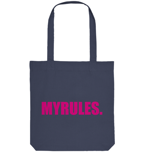 N.O.S.W. BLOCK Shirt "MYRULES." Girls Organic T-Shirt (100% Bio-Baumwolle) - Organic Tote-Bag