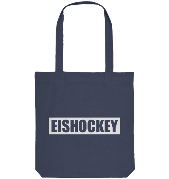 N.O.S.W. BLOCK Teamsport Tote-Bag "EISHOCKEY" Organic Baumwolltasche midnight blue