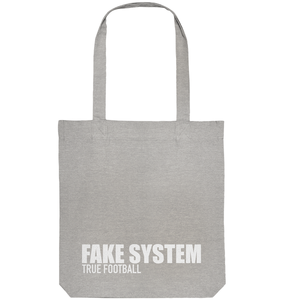 BLOCK.FC Hoodie "FAKE SYSTEM TRUE FOOTBALL" Männer Organic Fashion Kapuzenpullover (85% Bio-Baumwolle, 15% recyceltes Polyester) - Organic Tote-Bag