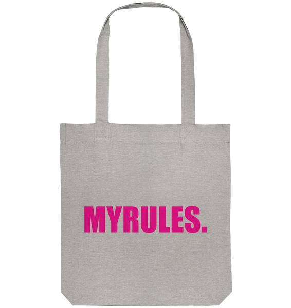 N.O.S.W. BLOCK Shirt "MYRULES." Girls Organic T-Shirt (100% Bio-Baumwolle) - Organic Tote-Bag