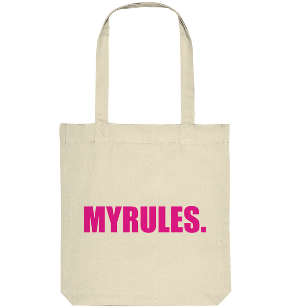 N.O.S.W. BLOCK Shirt "MYRULES." Girls Organic T-Shirt (100% Bio-Baumwolle) - Organic Tote-Bag