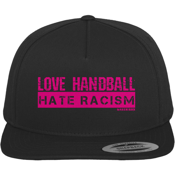 "LOVE HANDBALL HATE RACISM" magenta - Premium Snapback