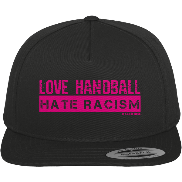 "LOVE HANDBALL HATE RACISM" magenta - Premium Snapback