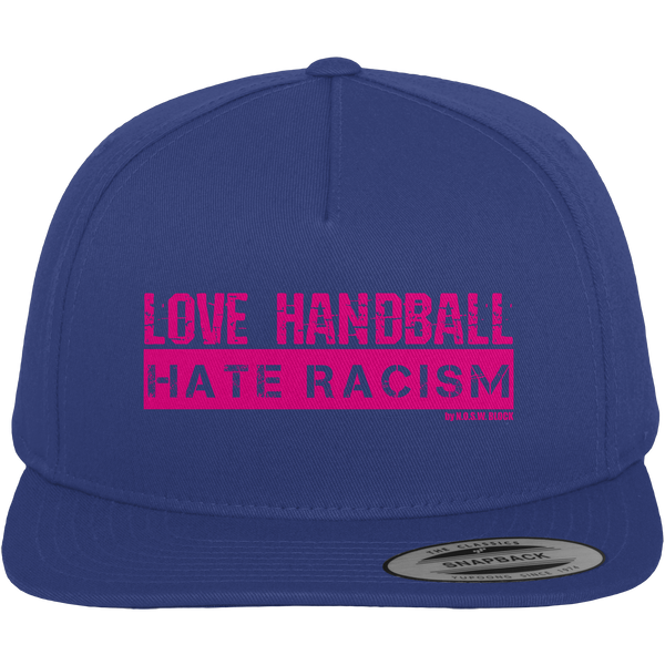 "LOVE HANDBALL HATE RACISM" magenta - Premium Snapback