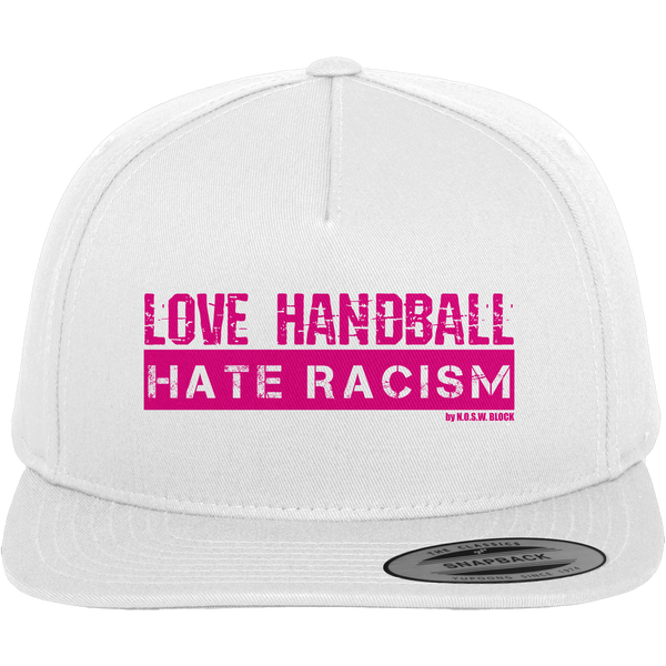 "LOVE HANDBALL HATE RACISM" magenta - Premium Snapback