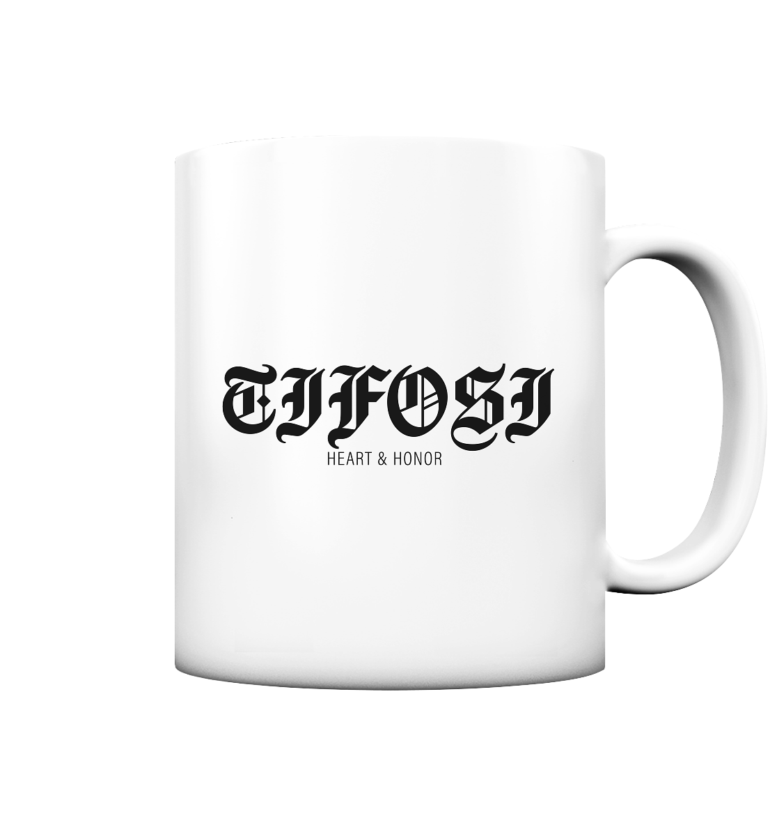 RIOT//GROUNDS Kaffeetasse "TIFOSI HEART & HONOR" 330 ml Tasse weiß matt
