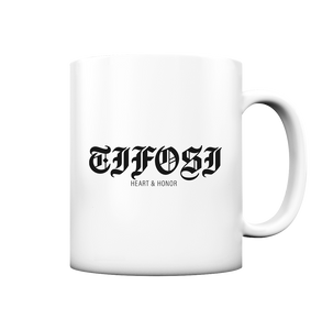 RIOT//GROUNDS Kaffeetasse "TIFOSI HEART & HONOR" 330 ml Tasse weiß matt