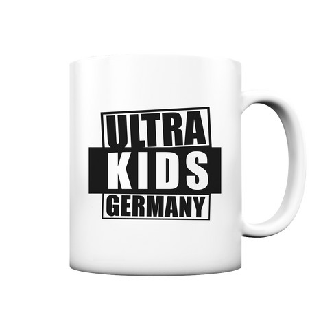 N.O.S.W. BLOCK Fanblock Kaffeetasse "ULTRA KIDS GERMANY" beidseitiger Druck 330 ml Tasse weiß matt