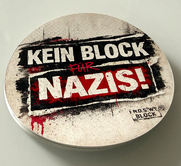 N.O.S.W. BLOCK Sticker „KEIN BLOCK FÜR NAZIS!“ Street-Art-Design