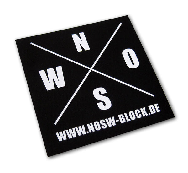 N.O.S.W. BLOCK Logo Icon Sticker – Schwarz & Weiß 5 x 5 cm