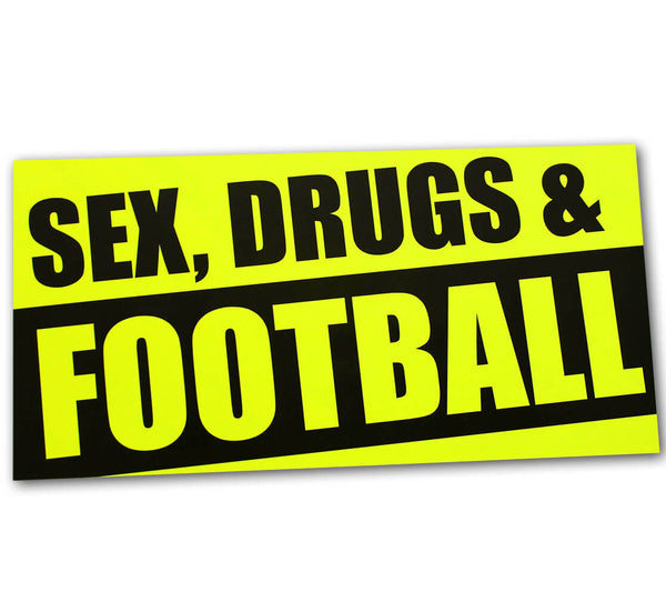 N.O.S.W. BLOCK Sticker „SEX, DRUGS & FOOTBALL“ – Frontansicht