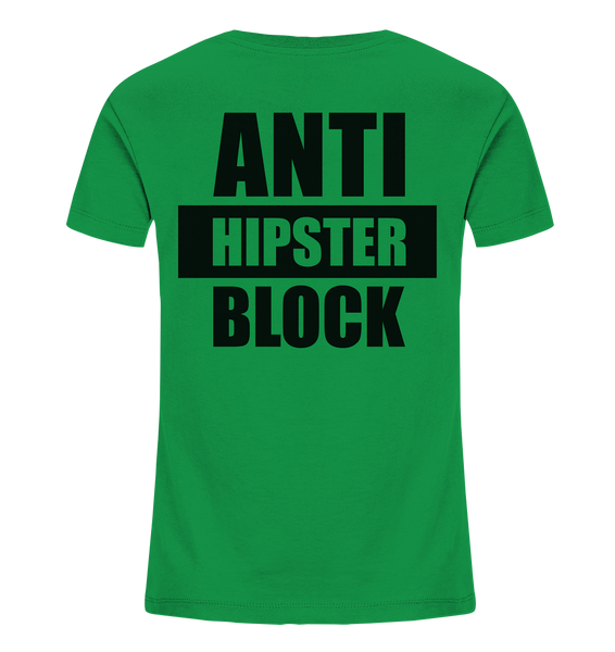 N.O.S.W. BLOCK Fanblock Shirt "ANTI HIPSTER BLOCK" Kids UNISEX Organic T-Shirt grün