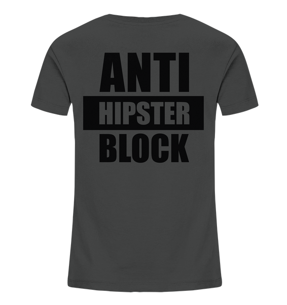 N.O.S.W. BLOCK Fanblock Shirt "ANTI HIPSTER BLOCK" Kids UNISEX Organic T-Shirt anthrazit